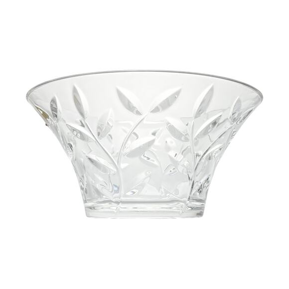 Oneida & Royal Rock Crystal “Laurus” Large Crystal Decorative Serving Bowl 9.5” - Picture 1 of 7